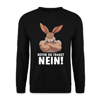 lapin lapin avant que vous ne demandiez non - Sweat-shirt Unisexe - noir - Devant - Alina (178cm) & Michal (187cm)
