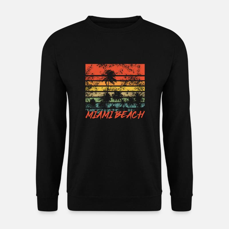 Palm trees Retro Miami Beach - Unisex Sweatshirt - black
