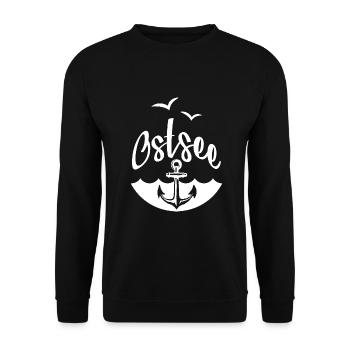 OSTSEE LIEBE URLAUB OSTSEEKÜSTE - Unisex Pullover - Schwarz - Vorne - Alina (178cm) & Michal (187cm)