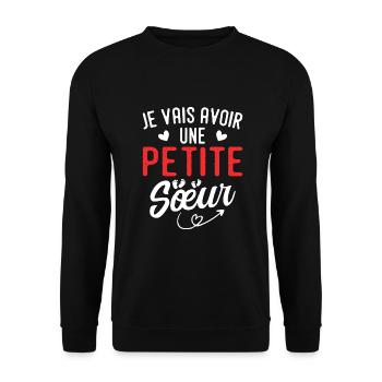 Ich werde eine kleine Schwester haben - Unisex Pullover - Schwarz - Vorne - Alina (178cm) & Michal (187cm)