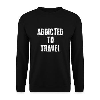 Addicted to travel - Unisex Pullover - Schwarz - Vorne - Alina (178cm) & Michal (187cm)