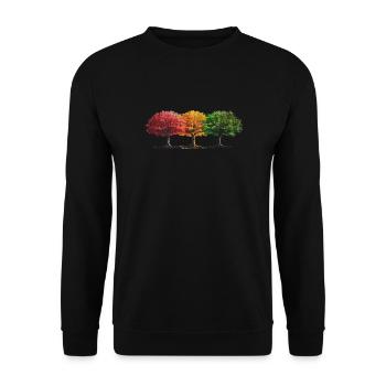 Bäume Baum bunt - Unisex Pullover - Schwarz - Vorne - Alina (178cm) & Michal (187cm)
