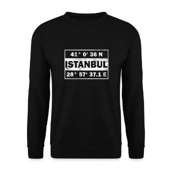 Istanbul Koordinaten Stadt Türkei Istanbul - Unisex Pullover - Schwarz - Vorne - Alina (178cm) & Michal (187cm)