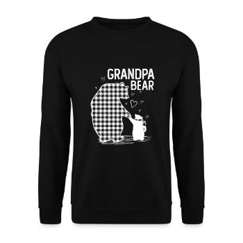 Grandpa Bear - Unisex Sweatshirt - black - Front - Alina (178cm) & Michal (187cm)