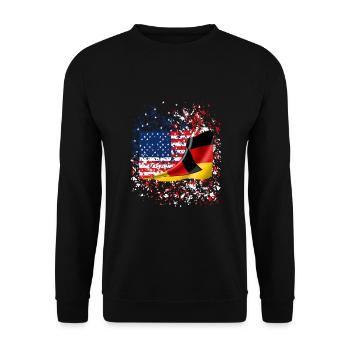 Friendship USA German - Unisex Sweatshirt - black - Front - Alina (178cm) & Michal (187cm)
