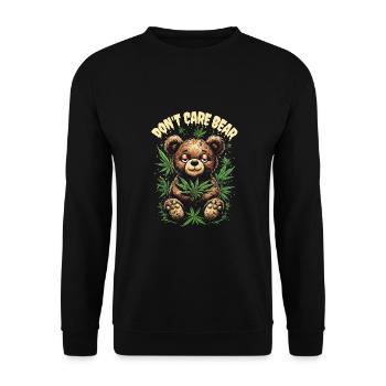 Cannabis Design - Don't Care Bear - Sweat-shirt Unisexe - noir - Devant - Alina (178cm) & Michal (187cm)