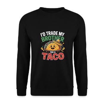 Trade Brother for Taco - Unisex Pullover - Schwarz - Vorne - Alina (178cm) & Michal (187cm)