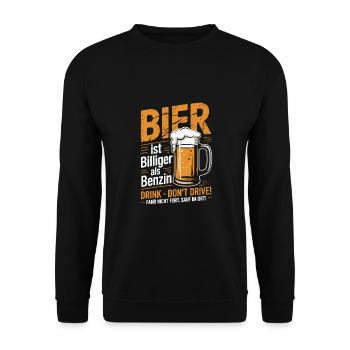 Witziges Bier Design - Unisex Pullover - Schwarz - Vorne - Alina (178cm) & Michal (187cm)