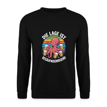 Lustiges Saufshirt - Unisex Pullover - Schwarz - Vorne - Alina (178cm) & Michal (187cm)