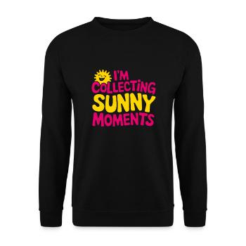 Sunny Summer Moments Vibes Sommer Sonne - Unisex Pullover - Schwarz - Vorne - Alina (178cm) & Michal (187cm)