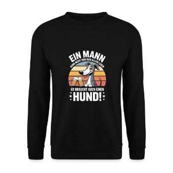 Lustiges Mann Hund Bier - Unisex Pullover - Schwarz - Vorne - Alina (178cm) & Michal (187cm)