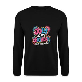 Geburtstag im Juli - Unisex Pullover - Schwarz - Vorne - Alina (178cm) & Michal (187cm)