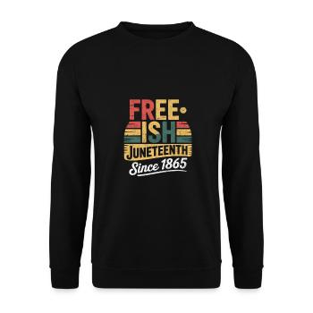 Freeish Juneteenth sunset - Unisex Sweatshirt - black - Front - Alina (178cm) & Michal (187cm)