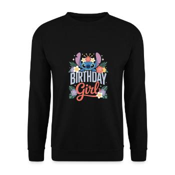 Birthday Girl Axolotl - Unisex Pullover - Schwarz - Vorne - Alina (178cm) & Michal (187cm)