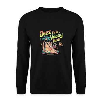 Jeez Vacay Fashion Capybara - Unisex Sweatshirt - black - Front - Alina (178cm) & Michal (187cm)