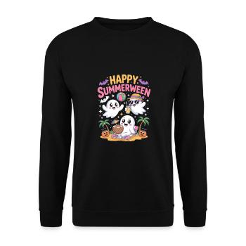 Happy Summerween - Unisex Pullover - Schwarz - Vorne - Alina (178cm) & Michal (187cm)