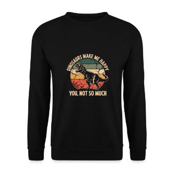 Dinosaurs make me happy - Unisex Sweatshirt - black - Front - Alina (178cm) & Michal (187cm)