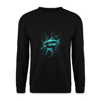 Cool shark design - Unisex Sweatshirt - black - Front - Alina (178cm) & Michal (187cm)