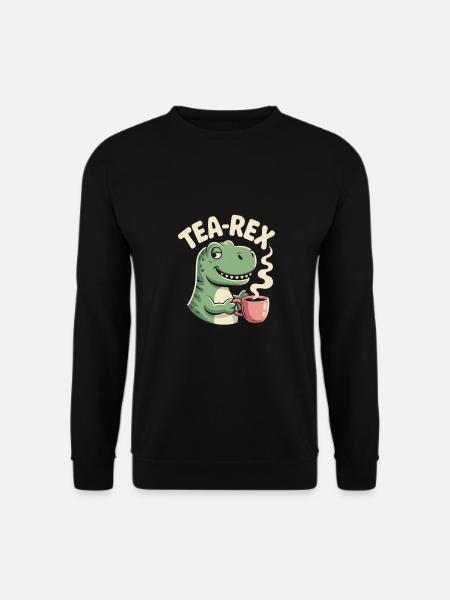 Lustiges Tee Design mit Tea rex - Unisex Pullover - Schwarz