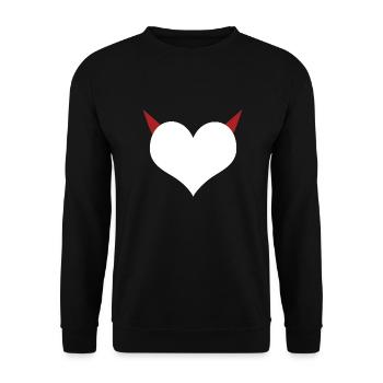 Herz Teufel Diable que j’aime - Sweat-shirt Unisexe - noir - Devant - Alina (178cm) & Michal (187cm)