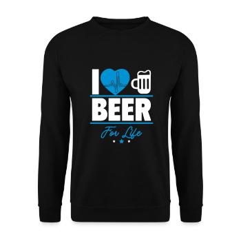 Beer lovers for life – cheers to humor! - Unisex Sweatshirt - black - Front - Alina (178cm) & Michal (187cm)