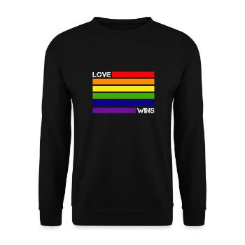 L'amour gagne le drapeau arc-en-ciel LGBT Gay Pride - Sweat-shirt Unisexe - noir - Devant - Alina (178cm) & Michal (187cm)