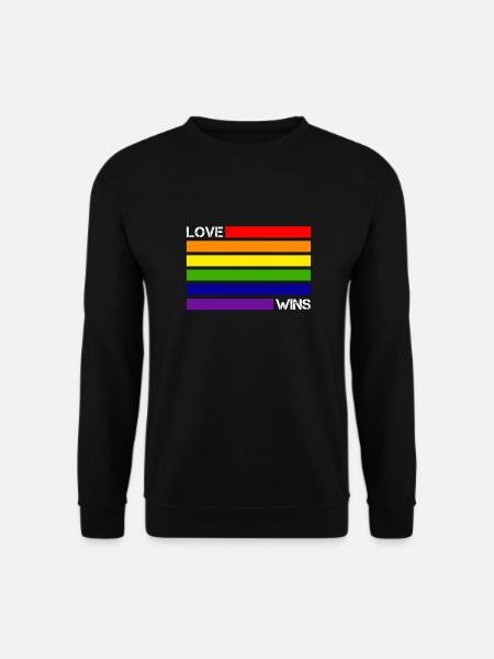 Love wins Regenbogen Flagge LGBT Gay Pride - Unisex Pullover - Schwarz