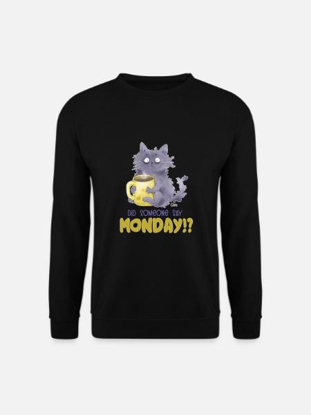 Kaffee-Katze - Unisex Pullover - Schwarz
