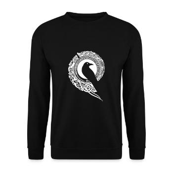 Wikinger Rabe Odin - Unisex Pullover - Schwarz - Vorne - Alina (178cm) & Michal (187cm)