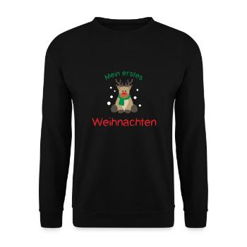 Mein erstes Weihnachten - Unisex Pullover - Schwarz - Vorne - Alina (178cm) & Michal (187cm)