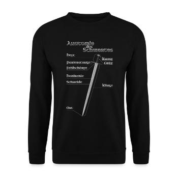 Anatomie des Schwertes - für Schwertkämpfer - Unisex Pullover - Schwarz - Vorne - Alina (178cm) & Michal (187cm)