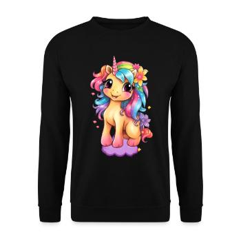 Cute unicorn - Unisex Sweatshirt - black - Front - Alina (178cm) & Michal (187cm)