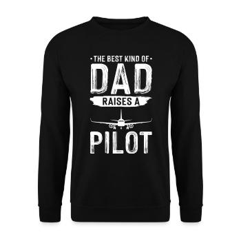 The Best Kind of Dad Raises A Pilot - Unisex Sweatshirt - black - Front - Alina (178cm) & Michal (187cm)