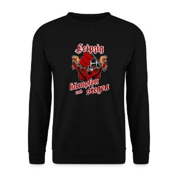 Leipzig kämpfen und siegen - Unisex Pullover - Schwarz - Vorne - Alina (178cm) & Michal (187cm)