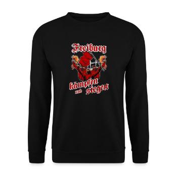Freiburg kämpfen und siegen - Unisex Pullover - Schwarz - Vorne - Alina (178cm) & Michal (187cm)