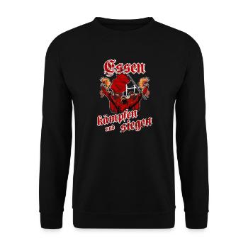 Essen kämpfen und siegen - Unisex Pullover - Schwarz - Vorne - Alina (178cm) & Michal (187cm)