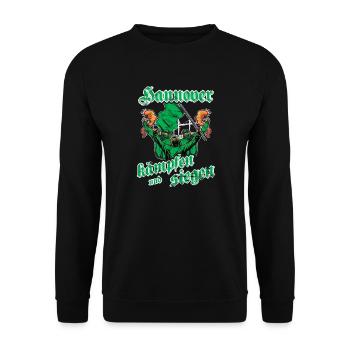 Hannover kämpfen und siegen - Unisex Pullover - Schwarz - Vorne - Alina (178cm) & Michal (187cm)