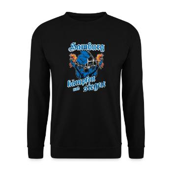 Hamburg kämpfen und siegen - Unisex Pullover - Schwarz - Vorne - Alina (178cm) & Michal (187cm)