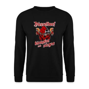 Düsseldorf kämpfen und siegen - Unisex Pullover - Schwarz - Vorne - Alina (178cm) & Michal (187cm)