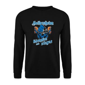 Heidenheim kämpfen und siegen - Unisex Pullover - Schwarz - Vorne - Alina (178cm) & Michal (187cm)