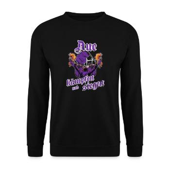 Aue kämpfen und siegen - Unisex Pullover - Schwarz - Vorne - Alina (178cm) & Michal (187cm)