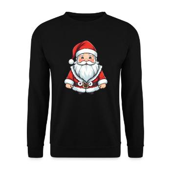 Père Noël comique - Sweat-shirt Unisexe - noir - Devant - Alina (178cm) & Michal (187cm)