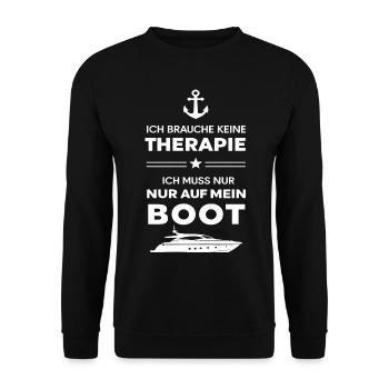 Ich Muss Nur Auf Mein Boot für einen - Unisex Pullover - Schwarz - Vorne - Alina (178cm) & Michal (187cm)