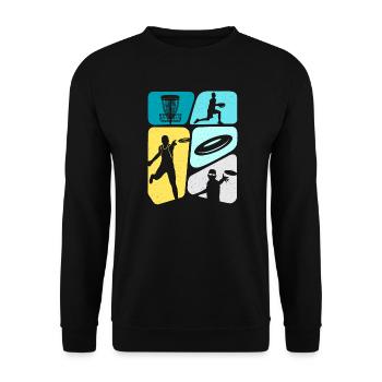 Discgolf Sport fliegende Disc Golfer Jungen - Unisex Pullover - Schwarz - Vorne - Alina (178cm) & Michal (187cm)