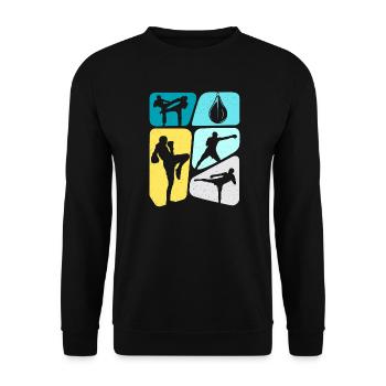 Muay Thai Kickboxer Arts Martiaux Kickboxing Garçons - Sweat-shirt Unisexe - noir - Devant - Alina (178cm) & Michal (187cm)