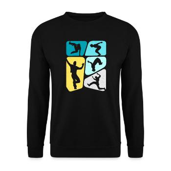 Parkour Running Freerunning Boys Freerunner - Unisex Sweatshirt - black - Front - Alina (178cm) & Michal (187cm)