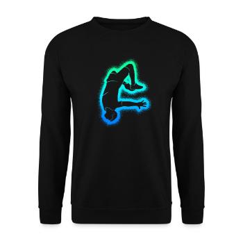 Parkour Running Freerunning Men Freerunner - Unisex Sweatshirt - black - Front - Alina (178cm) & Michal (187cm)