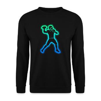 Joueurs de football américain Football masculin Enfants - Sweat-shirt Unisexe - noir - Devant - Alina (178cm) & Michal (187cm)