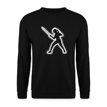 Fechter Fechtkunst Kinder Mädchen Damen Fechten - Unisex Pullover - Schwarz - Vorne - Alina (178cm) & Michal (187cm)