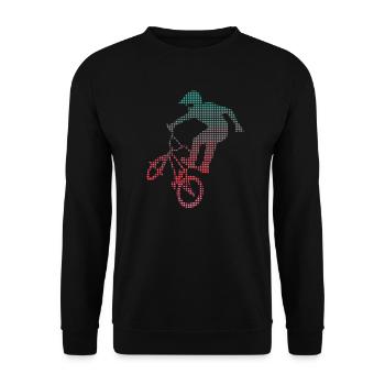 BMX Cascades Bike Tricks Vélo pixelisé BMX - Sweat-shirt Unisexe - noir - Devant - Alina (178cm) & Michal (187cm)